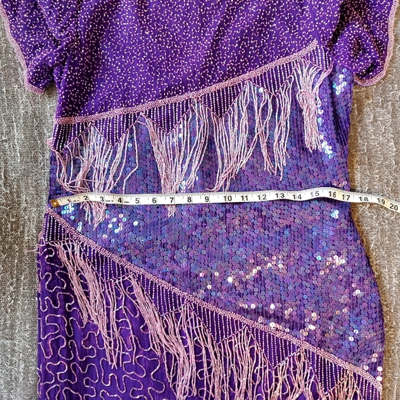 Scala Purple Beaded Dress - Picture 12 of 13